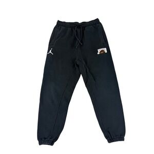 Jordan Sweatpants Mens Large Black Graphic Jumpman Joggers Fleece Faded